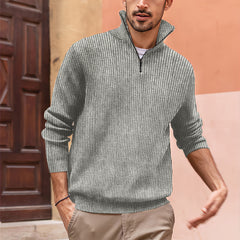 Men's Stylish Quarter-Zip Pullover Sweater - Perfect For Casual And Smart-Casual Looks
