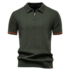 Men's Business Casual Woolen Polo Shirt Lapel Knitted Polo Shirt Short-sleeved