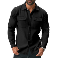 Men's Casual Button-Up Shirt With Functional Pockets