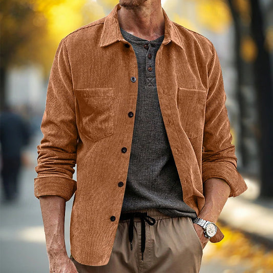 Stylish Corduroy Shirt Jacket for Men - Perfect for Casual and Outdoor Wear