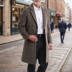Classic Plaid Overcoat for Men - Perfect for Urban Elegance