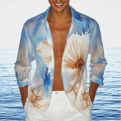 Men's Summer Lightweight And Comfortable Printed Long Sleeve Shirt MTA0169D6U