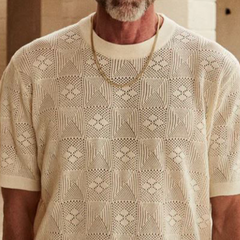 Men's Spring And Summer Fashion Casual Round Neck Exquisite Knitted Short-sleeved T-shirt MTA0976D9K