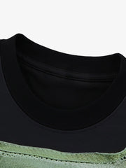 American Street Tactical Vest Print Fake Two-piece Print T-shirt