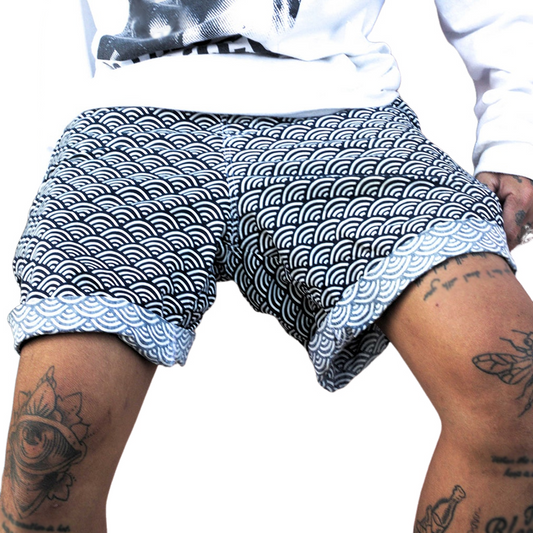 Men's Retro Casual Ethnic Style Geometric Print Drawstring Shorts MTA2568C8TO