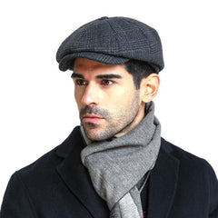 Men's Classic Check Octagonal Hat 12007846K