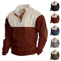 Stylish Color-Block Pullover Sweater for Men - Perfect for Casual and Outdoor Wear