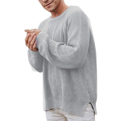Men's Casual Ribbed Knit Sweater - Perfect for Fall and Winter Layers