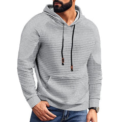 Quilted Hoodie for Men - Stylish and Comfortable Pullover with Pouch Pocket