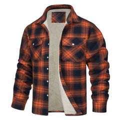 Plaid Fleece-Lined Jacket For Men - Warm And Stylish Winter Outerwear