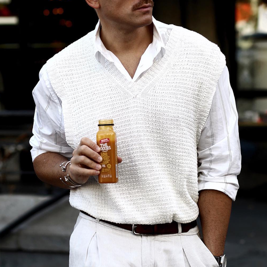 Men's Solid Knit V Neck Sleeveless Tank Top MTA0111D2Z