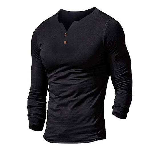 Men's Solid Color Long Sleeve T-shirt 94029701W