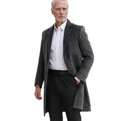 Classic Plaid Overcoat for Men - Perfect for Urban Elegance