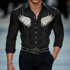 Men's Casual Printed Long Sleeve Shirt MTA2592C1X