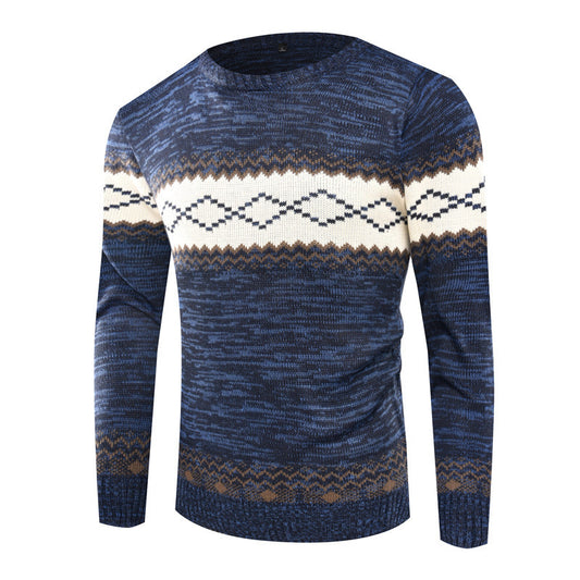 Stylish Geometric Pattern Sweater for Men - Perfect for Casual and Festive Occasions