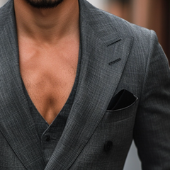 Men's Vintage Linen Breathable Double Breasted Blazer MTA0967D8TO