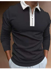 Stylish Half-Zip Polo Shirt For Men - Perfect For Casual And Sporty Looks