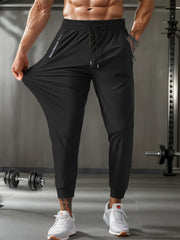 Men's Elastic and Breathable Zipper Pocket Jogger Pants for Active Wear