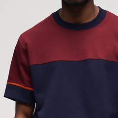 Men's Retro Casual Colorblock Round Neck Short Sleeve T-Shirt MTA2184C5TO