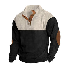 Stylish Color-Block Pullover Sweater for Men - Perfect for Casual and Outdoor Wear