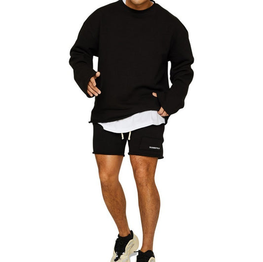 Cozy Oversized Sweatshirt And Shorts Set For Men - Perfect For Casual Wear
