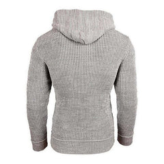 Men's Casual Hooded Long-Sleeved Pullover Knitted Hoodie 17002971M
