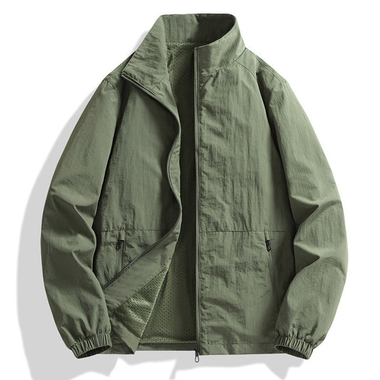 Lightweight Stand Collar Jacket For Men - Perfect For Casual And Outdoor Activities