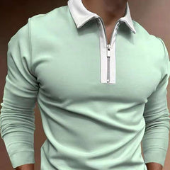 Stylish Half-Zip Polo Shirt For Men - Perfect For Casual And Sporty Looks