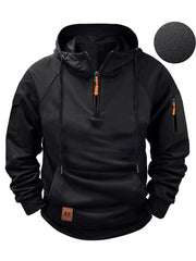 Men's Tactical Hoodie with Orange Zipper Pulls - Perfect for Outdoor Adventures