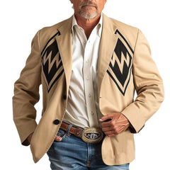 Stylish Western-Inspired Blazer with Bold Geometric Design