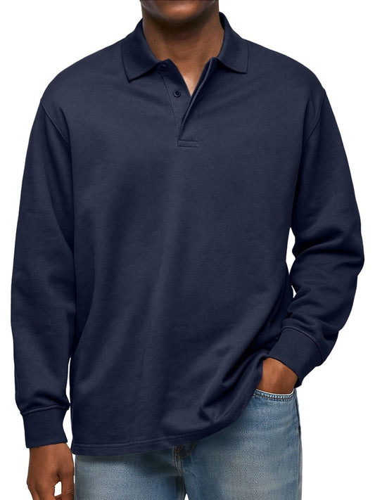 Men's Classic Long Sleeve Polo Shirt - Stylish And Comfortable For Everyday Wear