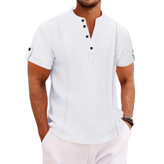 Men's Casual Stand Collar Short Sleeve Shirt MTA0769D7X
