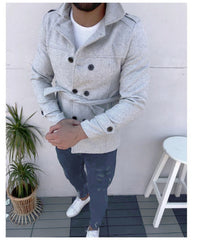 Stylish Double-Breasted Pea Coat for Men - Perfect for Casual and Formal Wear