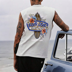 Surf-Inspired Graphic Tank Top for Summer Beach Adventures