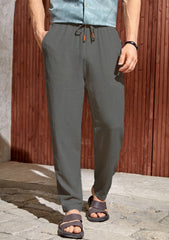 Stylish Drawstring Waist Trousers for Men - Perfect for Casual and Outdoor Activities