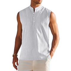 Men's Stand Collar Solid Color Sleeveless Tank Tops MTA0752D2X