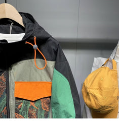 Stylish Color-Block Hooded Jacket for Men - Perfect for Casual and Outdoor Adventures
