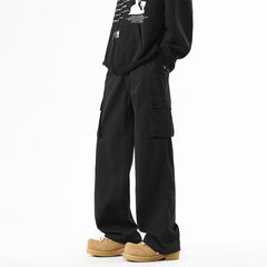 Wide-Leg Cargo Pants with Large Side Pockets for Men - Perfect for Casual and Outdoor Activities