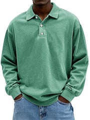 Stylish Long Sleeve Polo Shirt For Men - Perfect For Casual And Everyday Wear