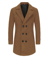 Stylish Double-Breasted Men's Pea Coat - Perfect for Winter and Formal Occasions