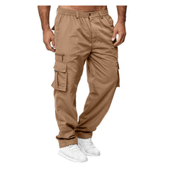 Men's Cargo Pants with Multi-Pockets and Adjustable Waistband for Outdoor Activities