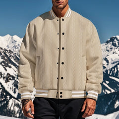 Quilted Bomber Jacket for Men - Winter Fashion with Diamond Stitching Design