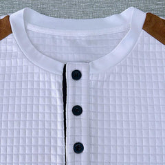 Men's Colorblock Small Checkered Sports Casual Long Sleeve T-shirt 69364465X