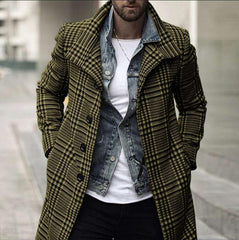 Stylish Plaid Overcoat for Men - Perfect for Casual and Formal Occasions