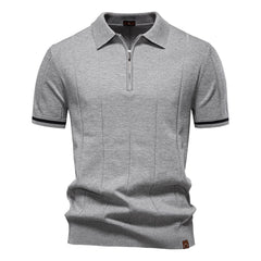 Men's Business Casual Woolen Polo Shirt Lapel Knitted Polo Shirt Short-sleeved