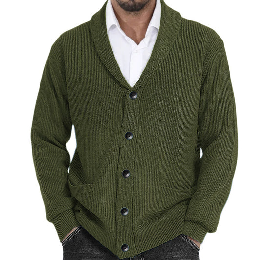 Stylish Men's Cardigan Sweater with Classic Buttons for Everyday Wear