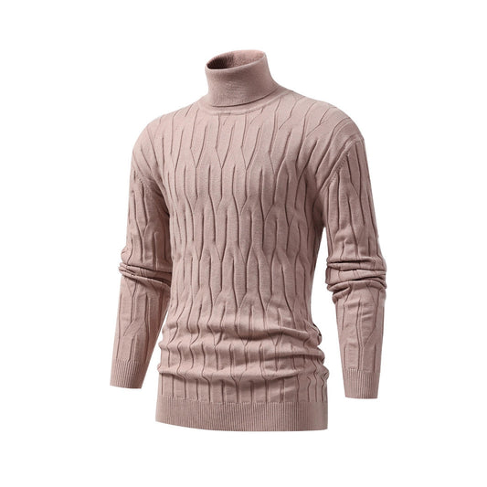 High-Neck Cable Knit Sweater for Men - Stylish and Cozy Winter Essential