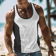 Men's Summer Skin-Friendly Breathable Color Matching Slim Tank Top MTA0716D5U