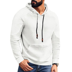 Quilted Hoodie for Men - Stylish and Comfortable Pullover with Pouch Pocket