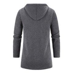 Men's Fleece Chenille Solid Color Knitted Cardigan 89853771U